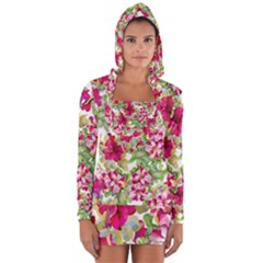 Rose Blossom Long Sleeve Hooded T-shirt by goljakoff