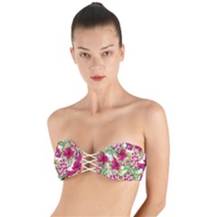 Rose Blossom Twist Bandeau Bikini Top by goljakoff