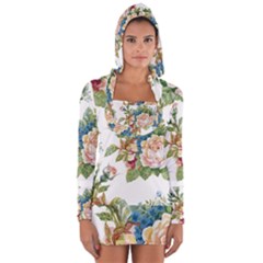 Vintage Flowers Long Sleeve Hooded T-shirt by goljakoff