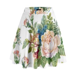 Vintage Flowers High Waist Skirt by goljakoff