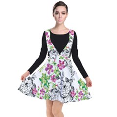 Flowers Plunge Pinafore Dress by goljakoff