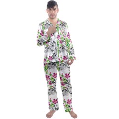 Flowers Men s Long Sleeve Satin Pyjamas Set by goljakoff