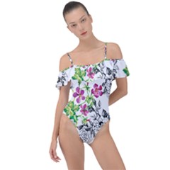 Flowers Frill Detail One Piece Swimsuit by goljakoff