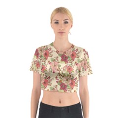 Vintage Garden Flowers Cotton Crop Top by goljakoff