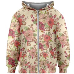 Vintage Garden Flowers Kids  Zipper Hoodie Without Drawstring by goljakoff