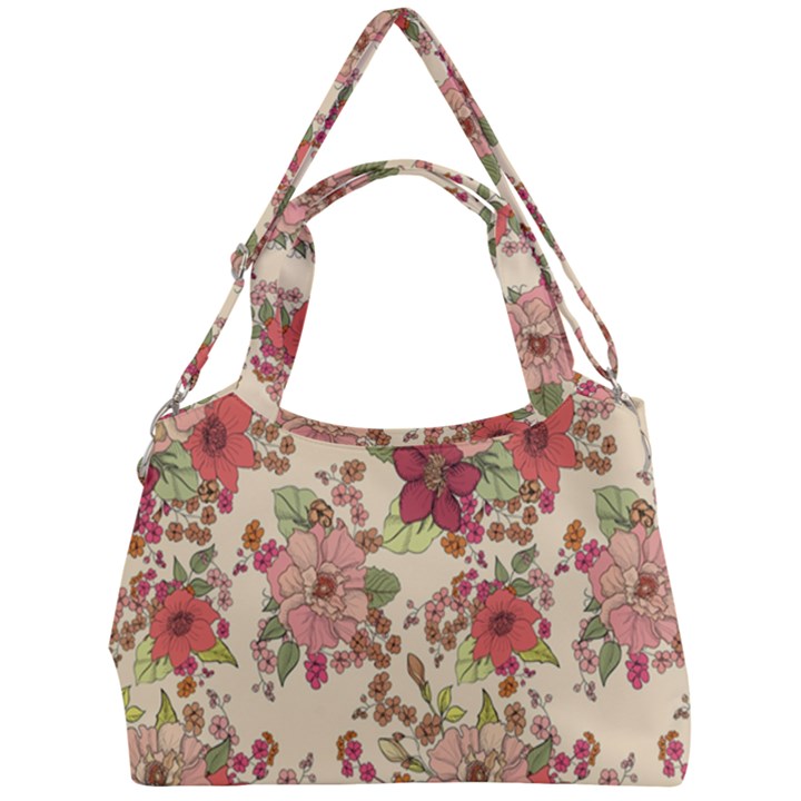 Vintage garden flowers Double Compartment Shoulder Bag