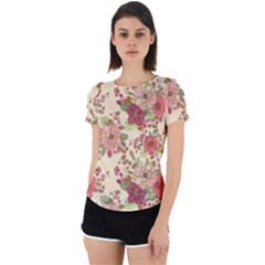 Vintage Garden Flowers Back Cut Out Sport Tee by goljakoff