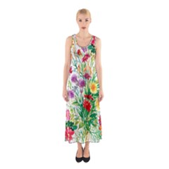 Summer Flowers Sleeveless Maxi Dress by goljakoff