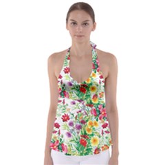 Summer Flowers Babydoll Tankini Top by goljakoff