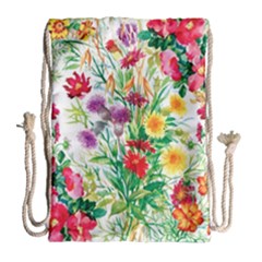 Summer Flowers Drawstring Bag (large) by goljakoff