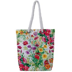 Summer Flowers Full Print Rope Handle Tote (small) by goljakoff
