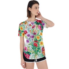 Summer Flowers Perpetual Short Sleeve T-shirt by goljakoff