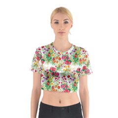 Summer Flowers Pattern Cotton Crop Top by goljakoff