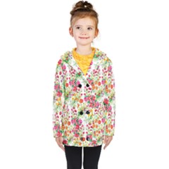 Summer Flowers Pattern Kids  Double Breasted Button Coat by goljakoff