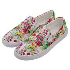 Summer Flowers Pattern Men s Canvas Slip Ons by goljakoff