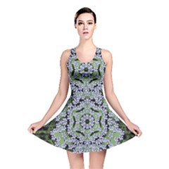 Calm In The Flower Forest Of Tranquility Ornate Mandala Reversible Skater Dress by pepitasart