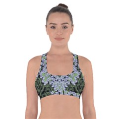 Calm In The Flower Forest Of Tranquility Ornate Mandala Cross Back Sports Bra by pepitasart