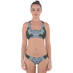 Calm In The Flower Forest Of Tranquility Ornate Mandala Cross Back Hipster Bikini Set by pepitasart