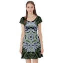 Calm In The Flower Forest Of Tranquility Ornate Mandala Short Sleeve Skater Dress View1