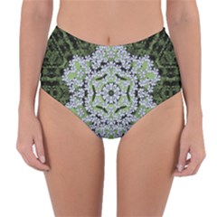 Calm In The Flower Forest Of Tranquility Ornate Mandala Reversible High-waist Bikini Bottoms by pepitasart