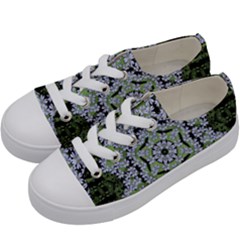 Calm In The Flower Forest Of Tranquility Ornate Mandala Kids  Low Top Canvas Sneakers by pepitasart