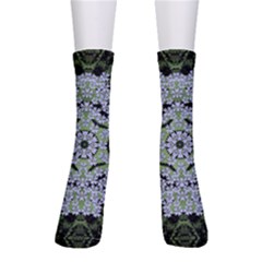 Calm In The Flower Forest Of Tranquility Ornate Mandala Men s Crew Socks by pepitasart