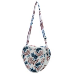 Blue And Rose Flowers Heart Shoulder Bag by goljakoff