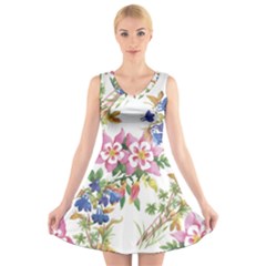 Garden Flowers V-neck Sleeveless Dress by goljakoff