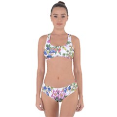 Garden Flowers Criss Cross Bikini Set by goljakoff