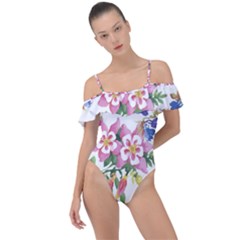 Garden Flowers Frill Detail One Piece Swimsuit by goljakoff