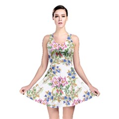 Garden flowers pattern Reversible Skater Dress