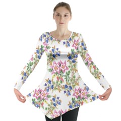 Garden flowers pattern Long Sleeve Tunic 