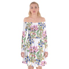 Garden flowers pattern Off Shoulder Skater Dress