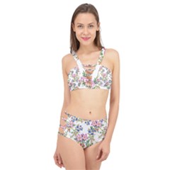 Garden Flowers Pattern Cage Up Bikini Set by goljakoff