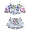 Garden flowers pattern Kids  Off Shoulder Skirt Bikini View2