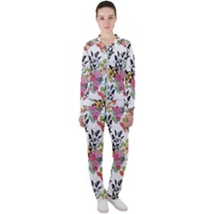 Summer Flowers Casual Jacket And Pants Set