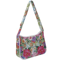 Beautiful Flowers Zip Up Shoulder Bag by goljakoff