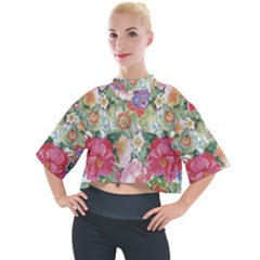 Beautiful Flowers Mock Neck Tee by goljakoff