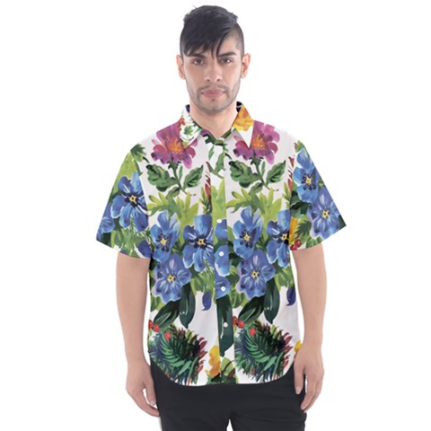 Flowers Men s Short Sleeve Shirt by goljakoff