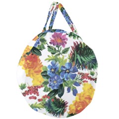 Flowers Giant Round Zipper Tote by goljakoff