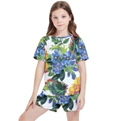 Flowers Kids  Tee And Sports Shorts Set by goljakoff