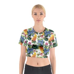 Flowers Pattern Cotton Crop Top by goljakoff