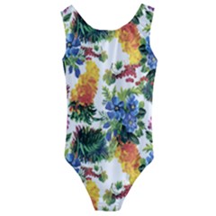 Flowers Pattern Kids  Cut-out Back One Piece Swimsuit by goljakoff