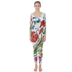 Summer Flowers Long Sleeve Catsuit by goljakoff