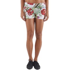 Summer Flowers Yoga Shorts by goljakoff