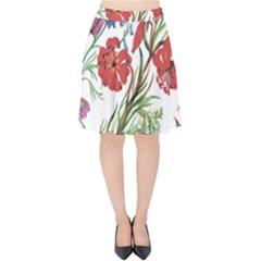 Summer Flowers Velvet High Waist Skirt by goljakoff