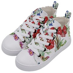 Summer Flowers Kids  Mid-top Canvas Sneakers by goljakoff