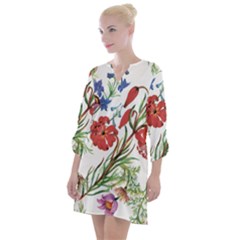 Summer Flowers Open Neck Shift Dress by goljakoff