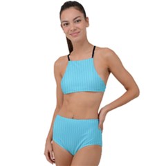 Arctic Blue & Black -  High Waist Tankini Set by FashionLane