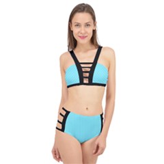 Arctic Blue & Black -  Cage Up Bikini Set by FashionLane
